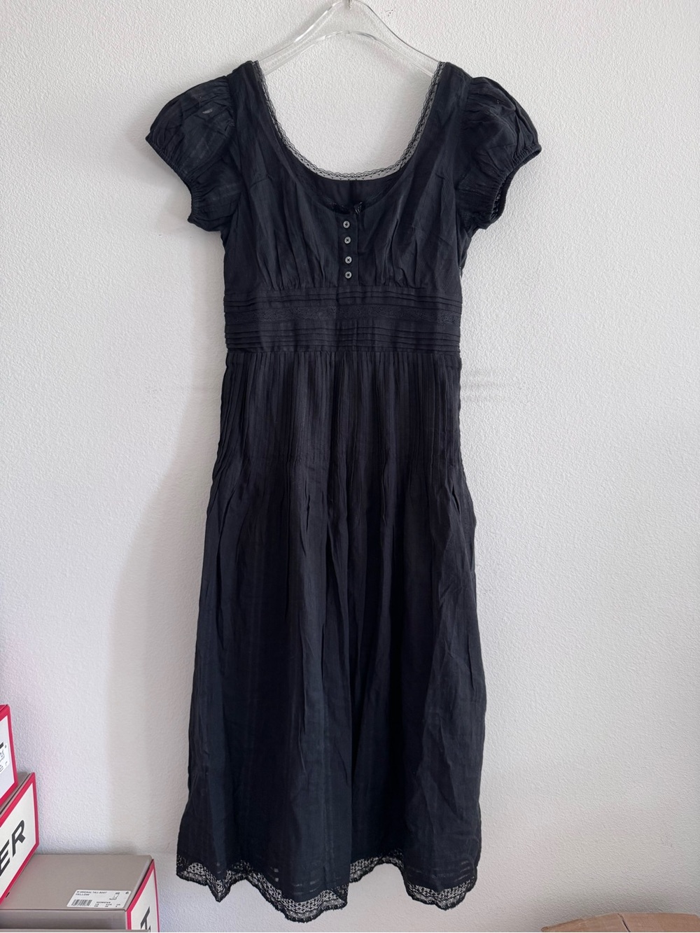 NWT J Crew Lace Trim Pintuck Midi Dress In Cotton Dobby Size 2 Petite